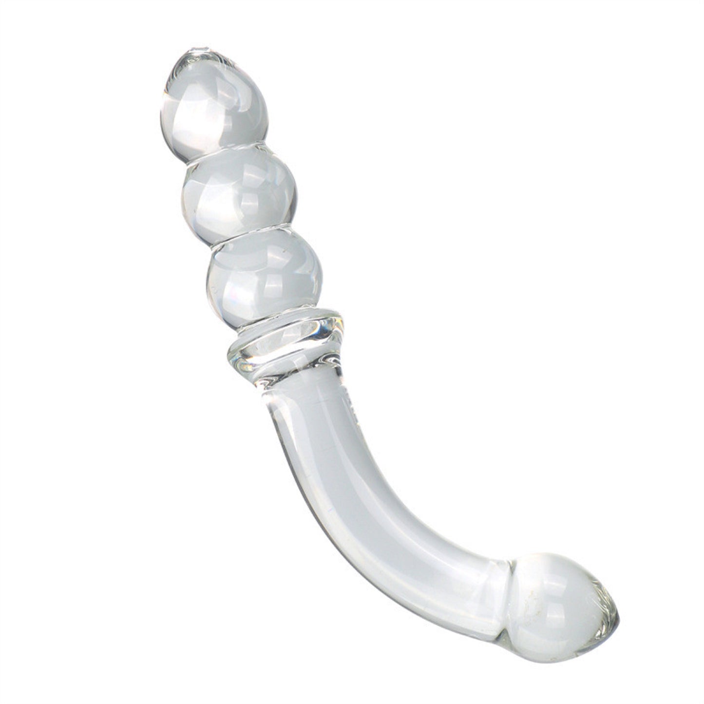 Smooth Transparent Glass Handle Clear Anal Dildo