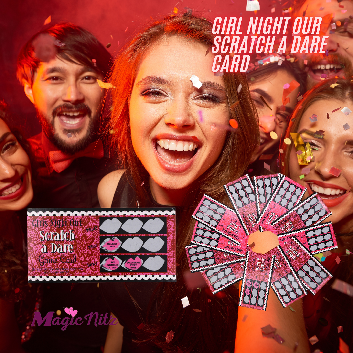 Hen Party Night Out Ladies Girls Challenge Dare Scratch Game Cards