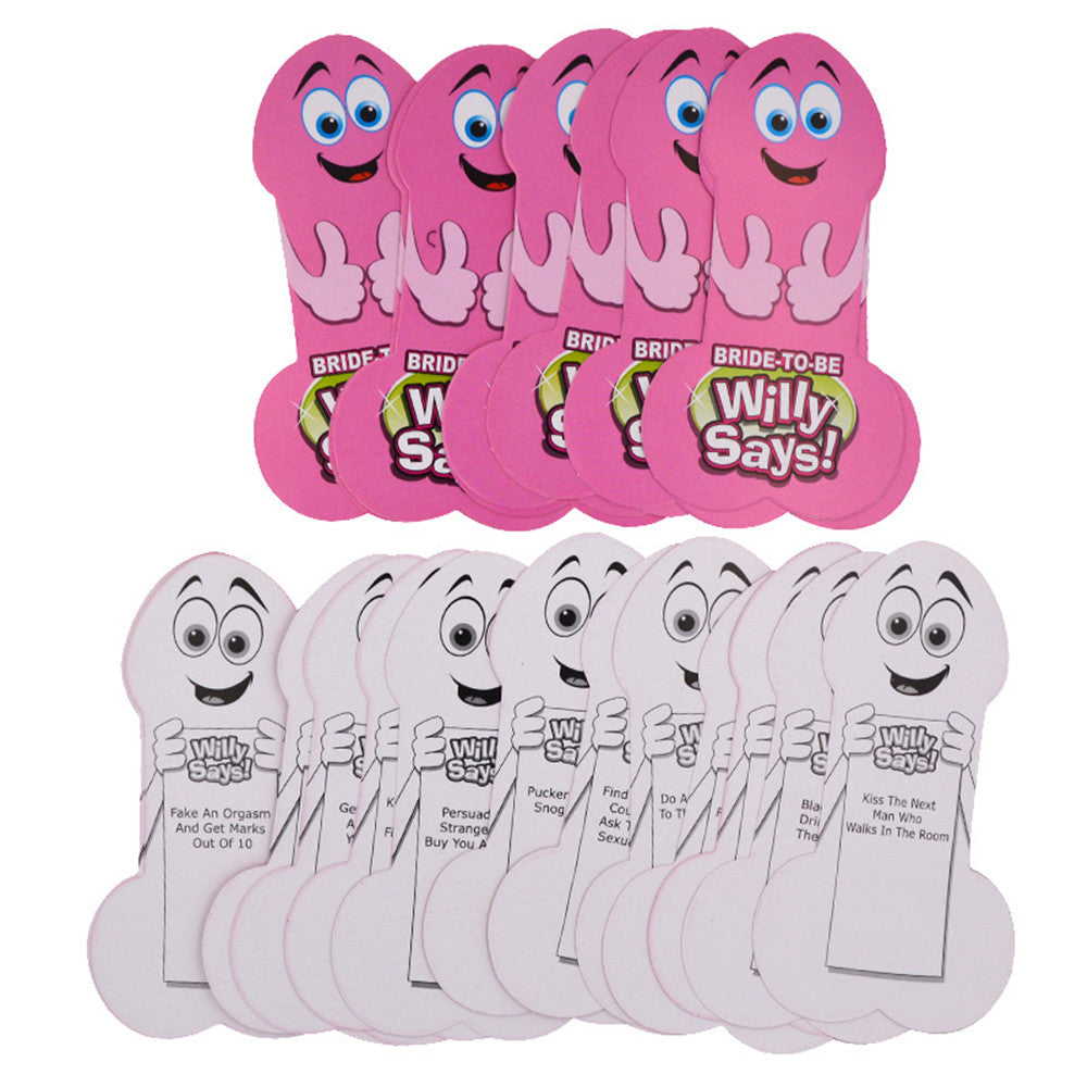 Adult Ladies Willy Says Hen Night Party Bachelorette Dare Playing Game Cards