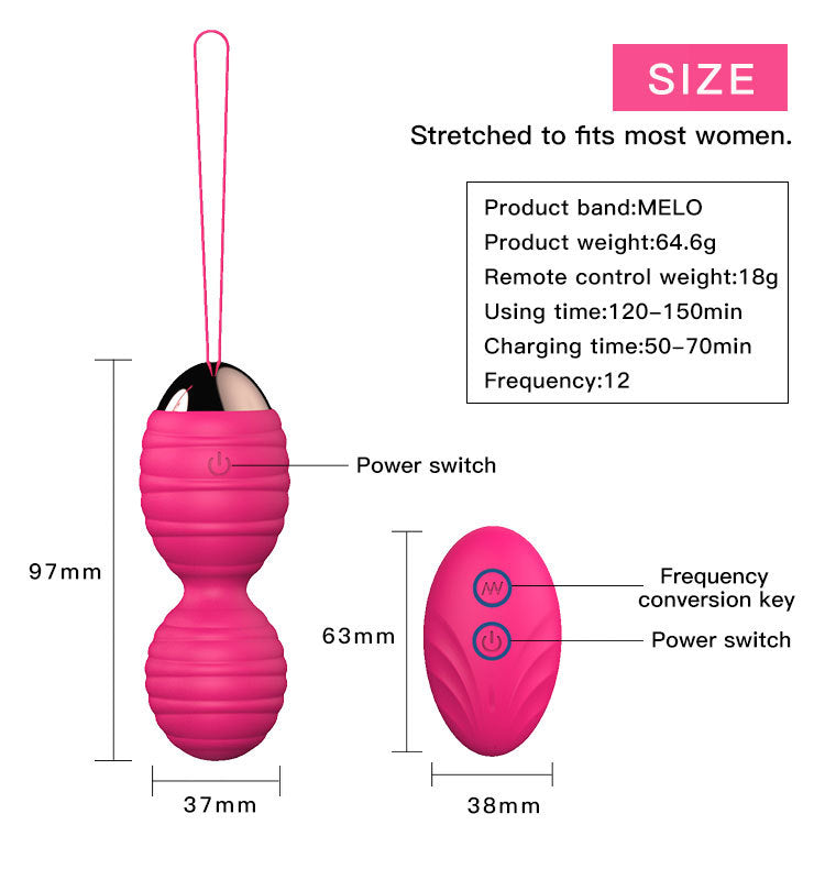 MELO Kegel Balls Women Sex Toys Silicone Clitoral Massager Vibrator with Remote Control