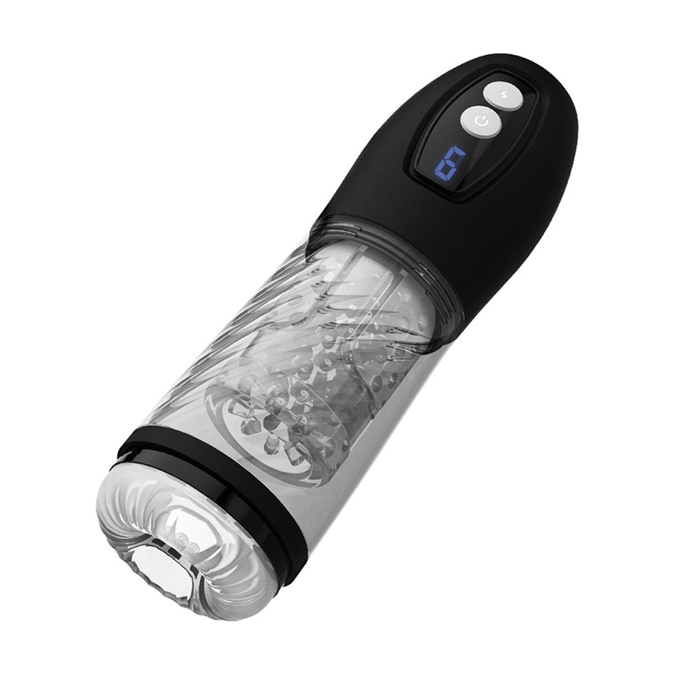 Black Cheetah Powerful 9 Thrusting Modes Rotating Masturbation Cup