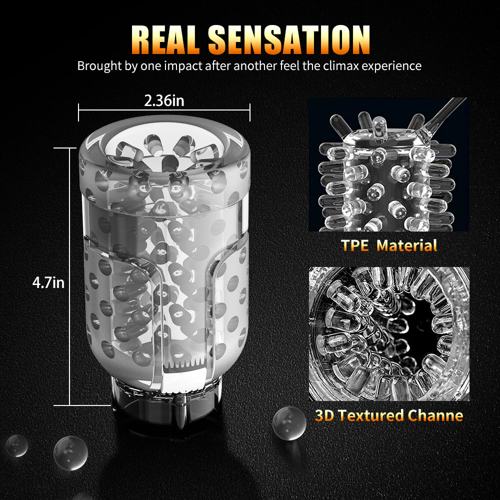 Black Cheetah Powerful 9 Thrusting Modes Rotating Masturbation Cup