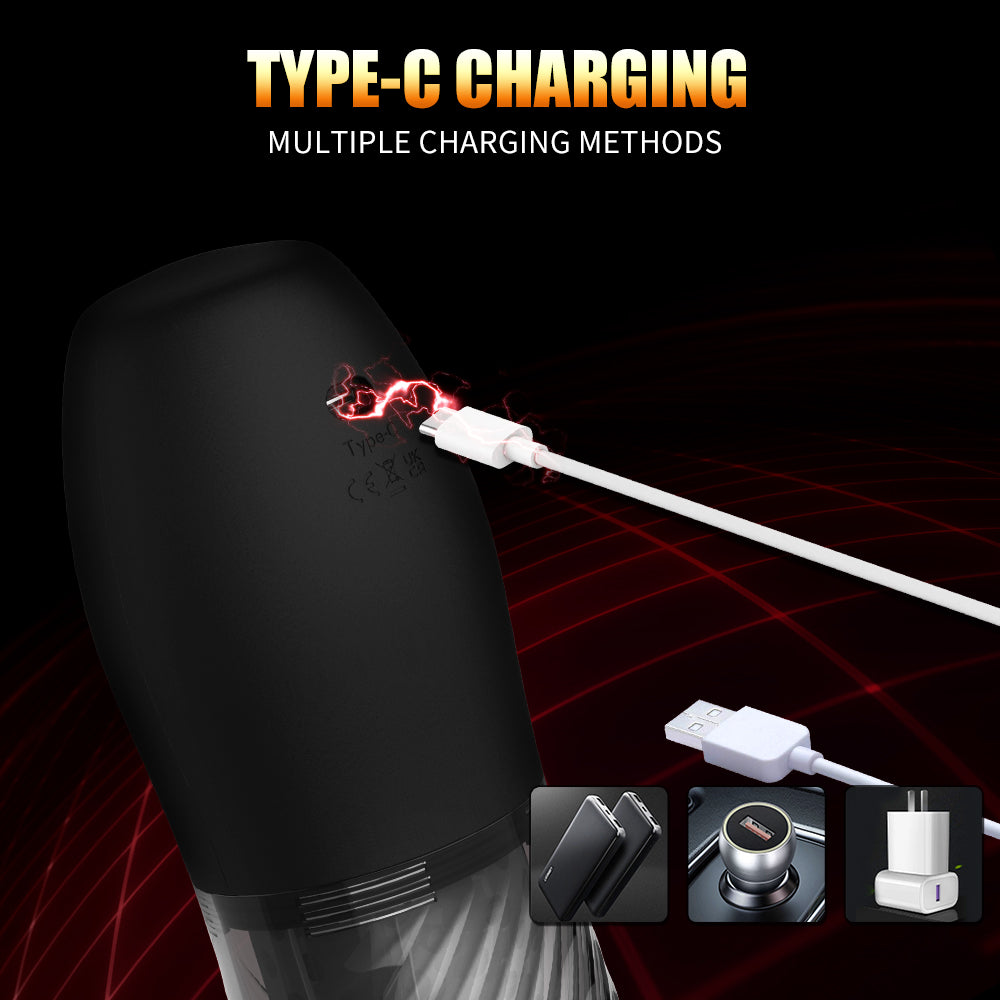 Black Cheetah Powerful 9 Thrusting Modes Rotating Masturbation Cup