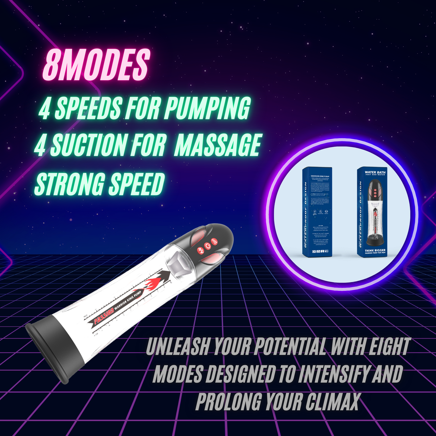 Rechargeable Electric Vacuum Trainer for Men | 8 Modes Wellness Pump