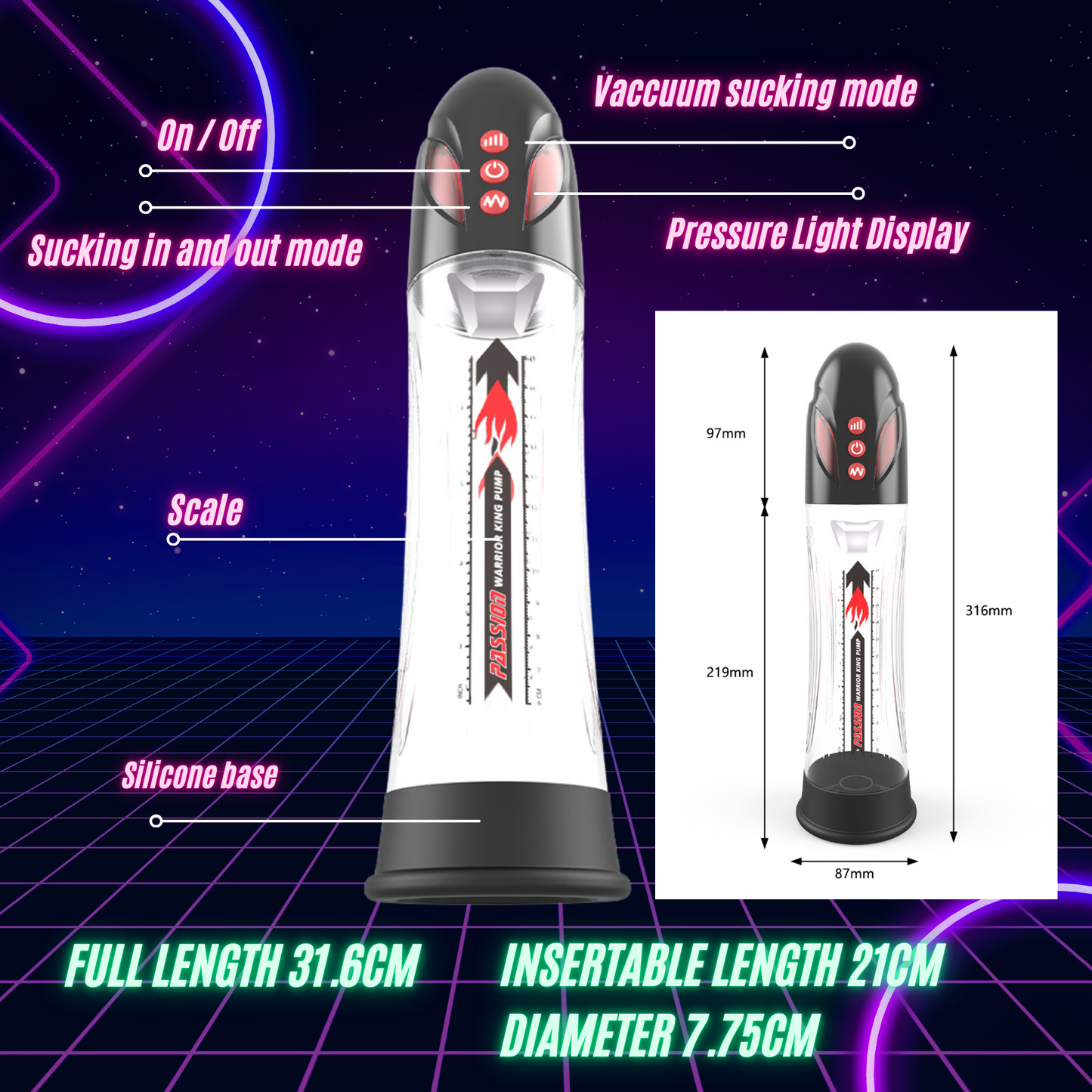 Rechargeable Electric Vacuum Trainer for Men | 8 Modes Wellness Pump
