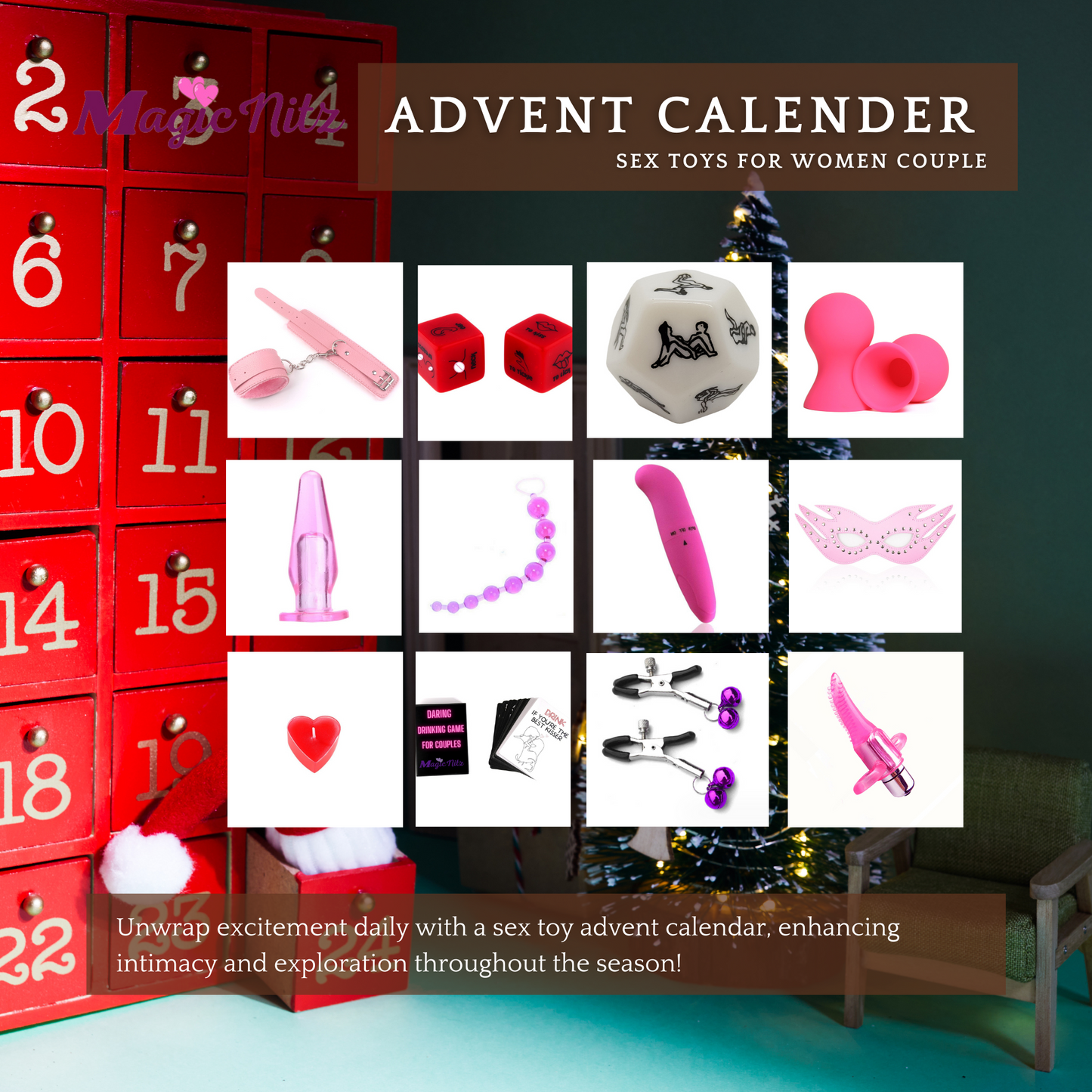 Adult Advent Calendar for Her- 12 Christmas Nights of Naughty Delights