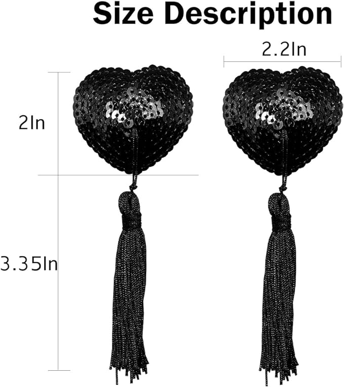 Sequin Nipple Tassels In Black or Red