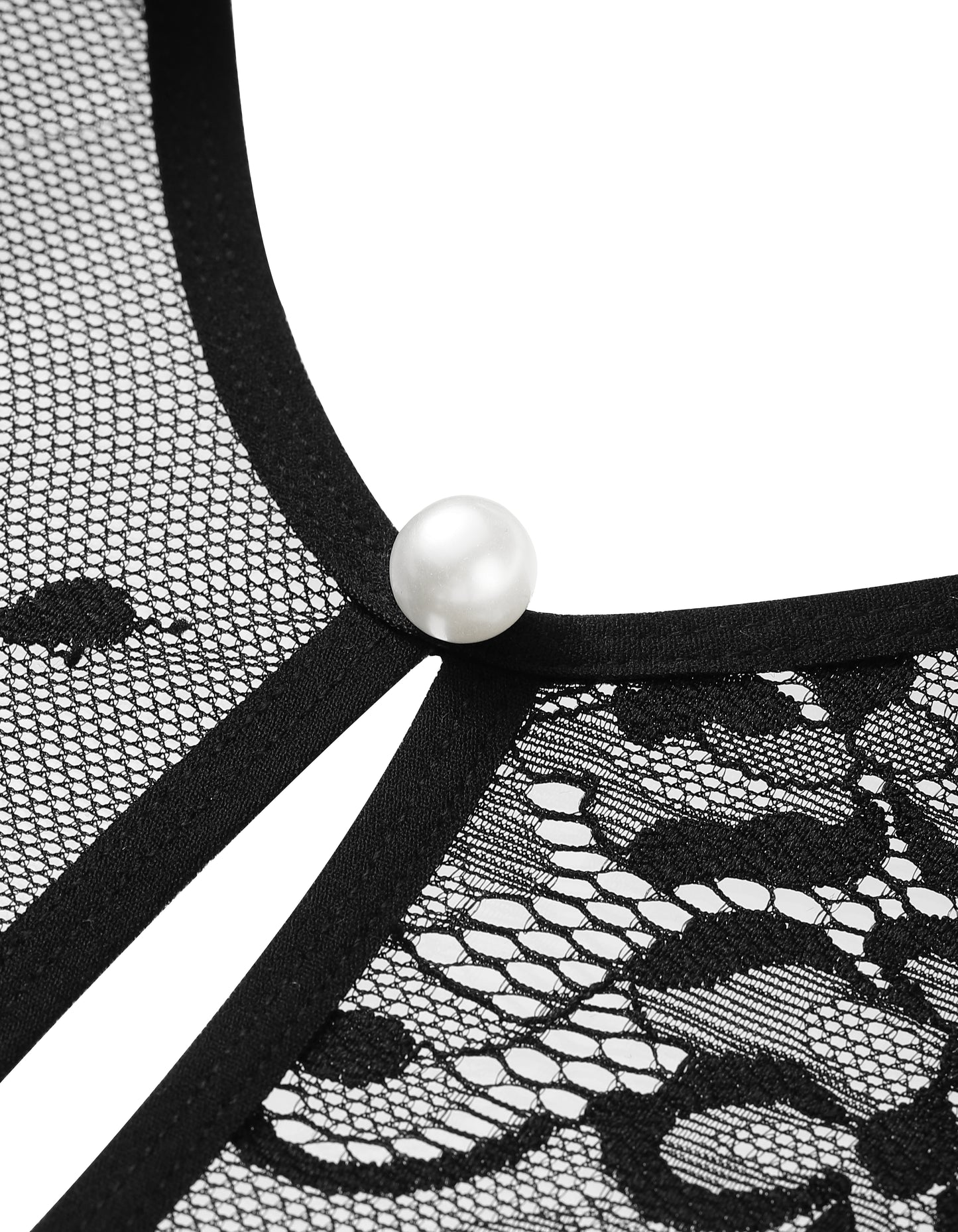 Sexy French Maid 4 Pcs Lace Costume Babydoll Lingerie Set