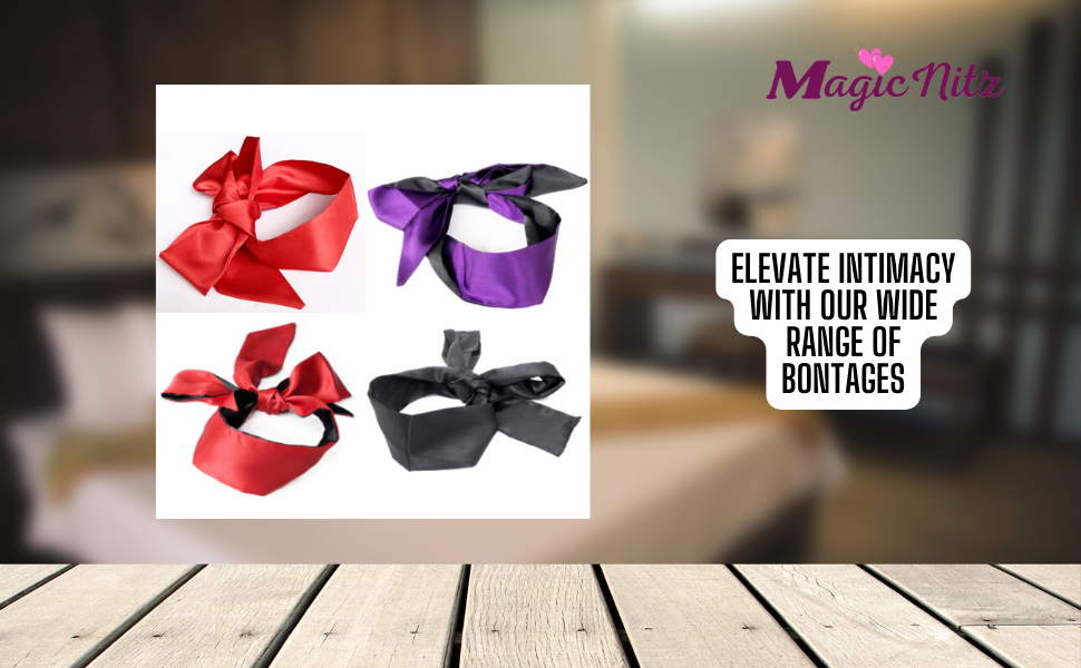 Double Sided Silky Multi-use Blindfold – Red, Purple, Black and Rose Red