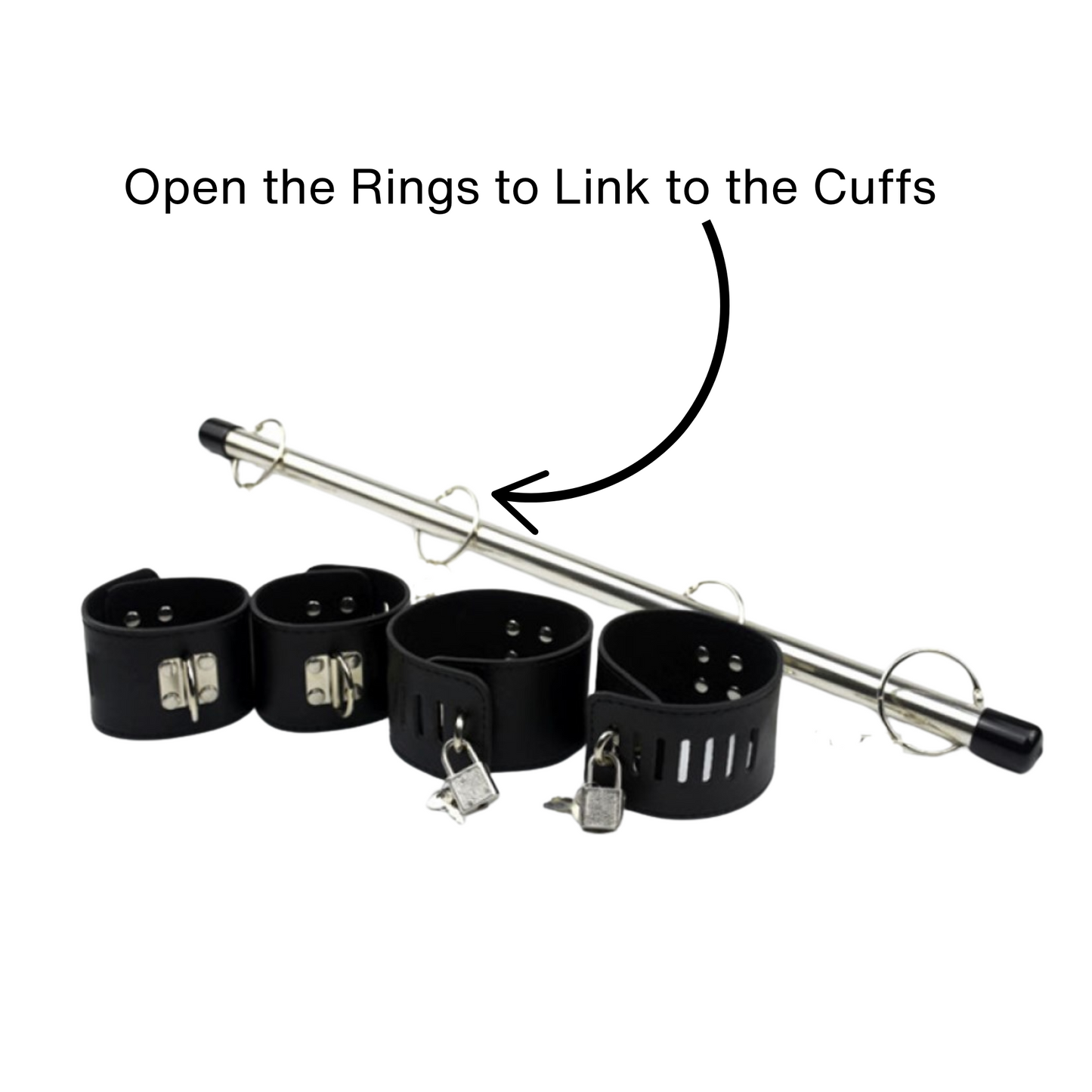 Luxury Restraint Bondage Set With Bar, Ankle Cuffs and Handcuffs