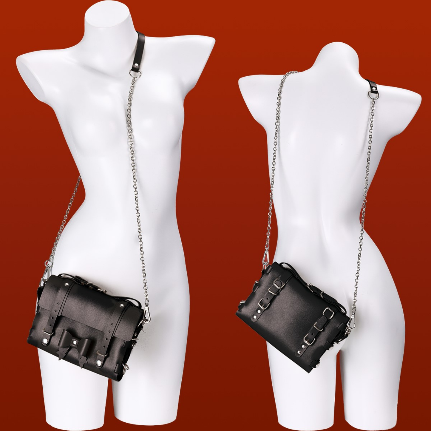 Bondage Transform Set Crossbody Shoulder Bag Detachable Handcuffs Ankle Straps Collar Body Restraint BDSM