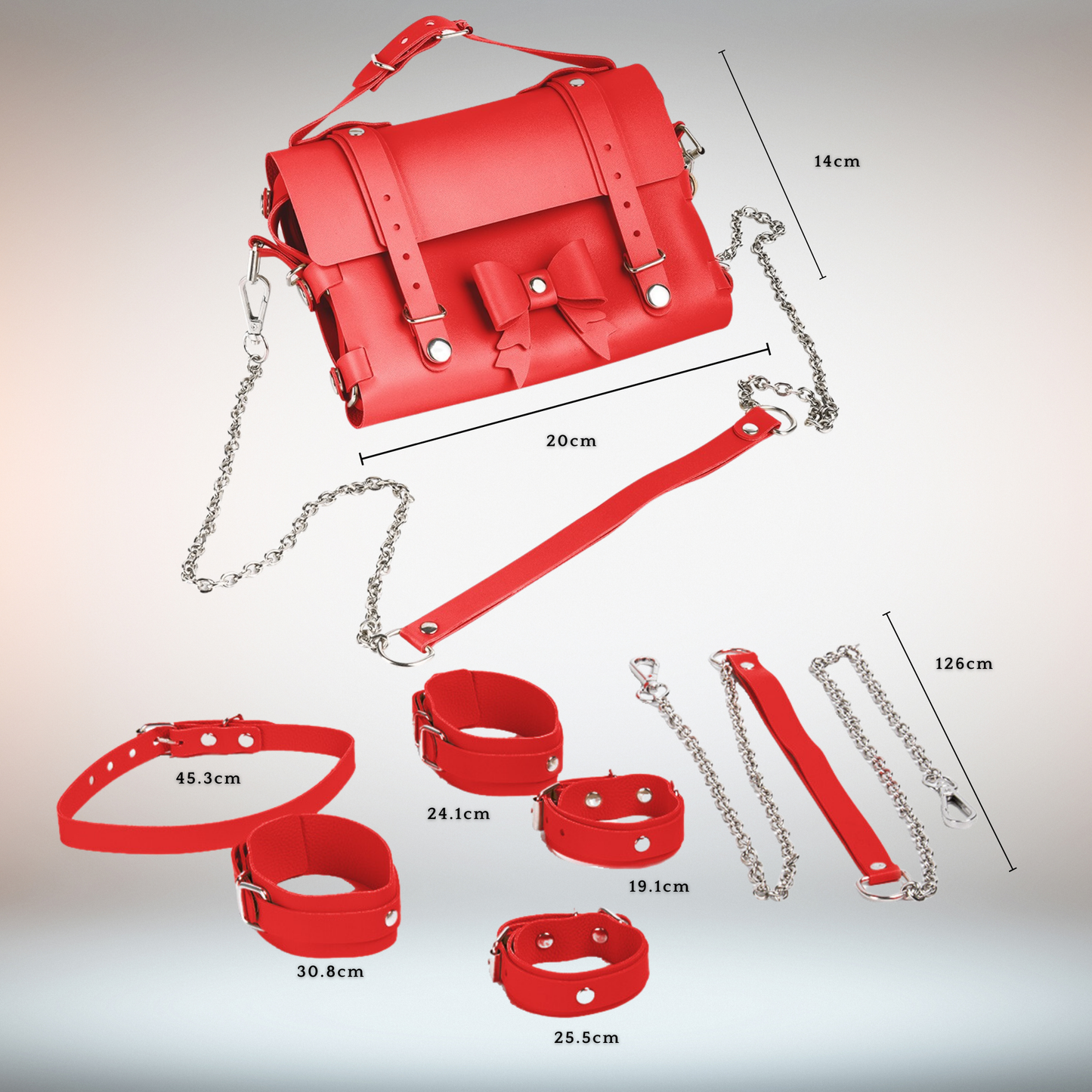 Bondage Transform Set Crossbody Shoulder Bag Detachable Handcuffs Ankle Straps Collar Body Restraint BDSM