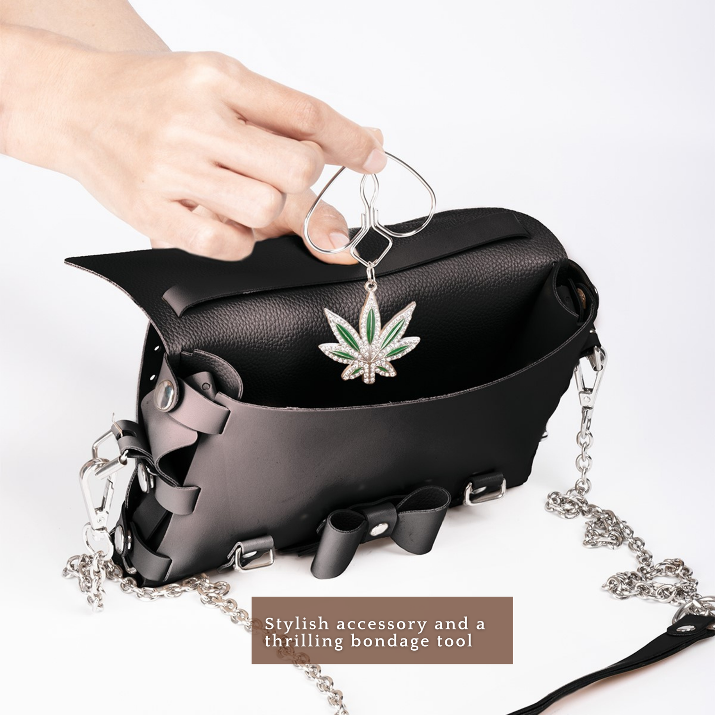 Bondage Transform Set Crossbody Shoulder Bag Detachable Handcuffs Ankle Straps Collar Body Restraint BDSM