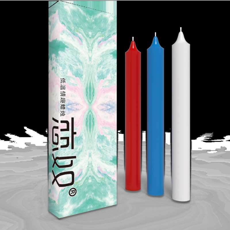 Sensual Low Temperature Candle Set, Red White Blue for Romantic Couples Play 3pcs