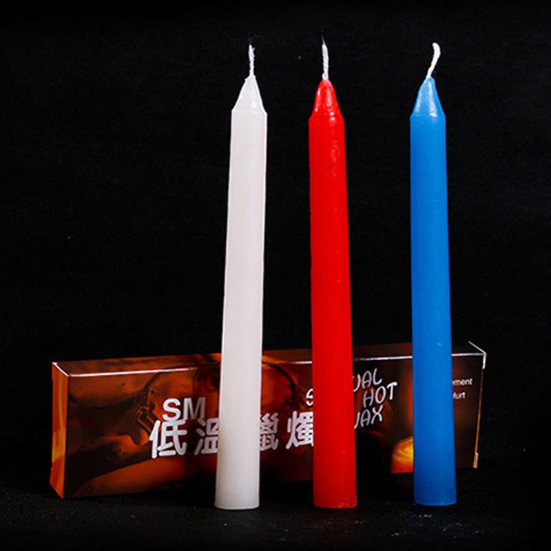 Sensual Low Temperature Candle Set, Red White Blue for Romantic Couples Play 3pcs