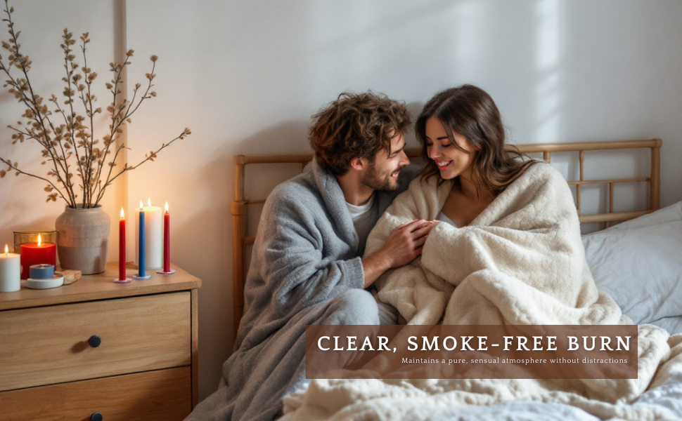 Sensual Low Temperature Candle Set, Red White Blue for Romantic Couples Play 3pcs