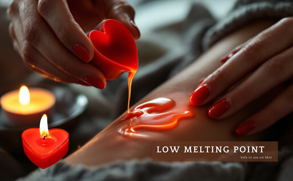 Red Heart Sensual Low Temperature Candle Set for Romantic Couples Play 5pcs