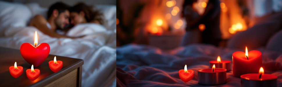 Red Heart Sensual Low Temperature Candle Set for Romantic Couples Play 5pcs