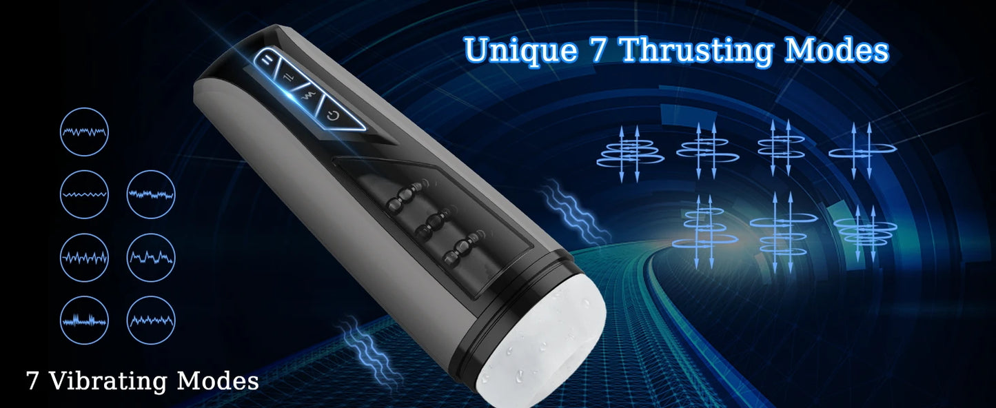 Automatic Personal Massager for Men with Thrusting Beads