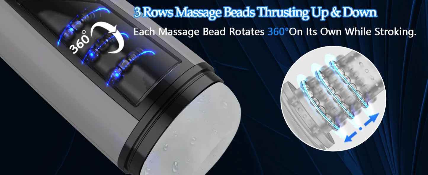 Automatic Personal Massager for Men with Thrusting Beads