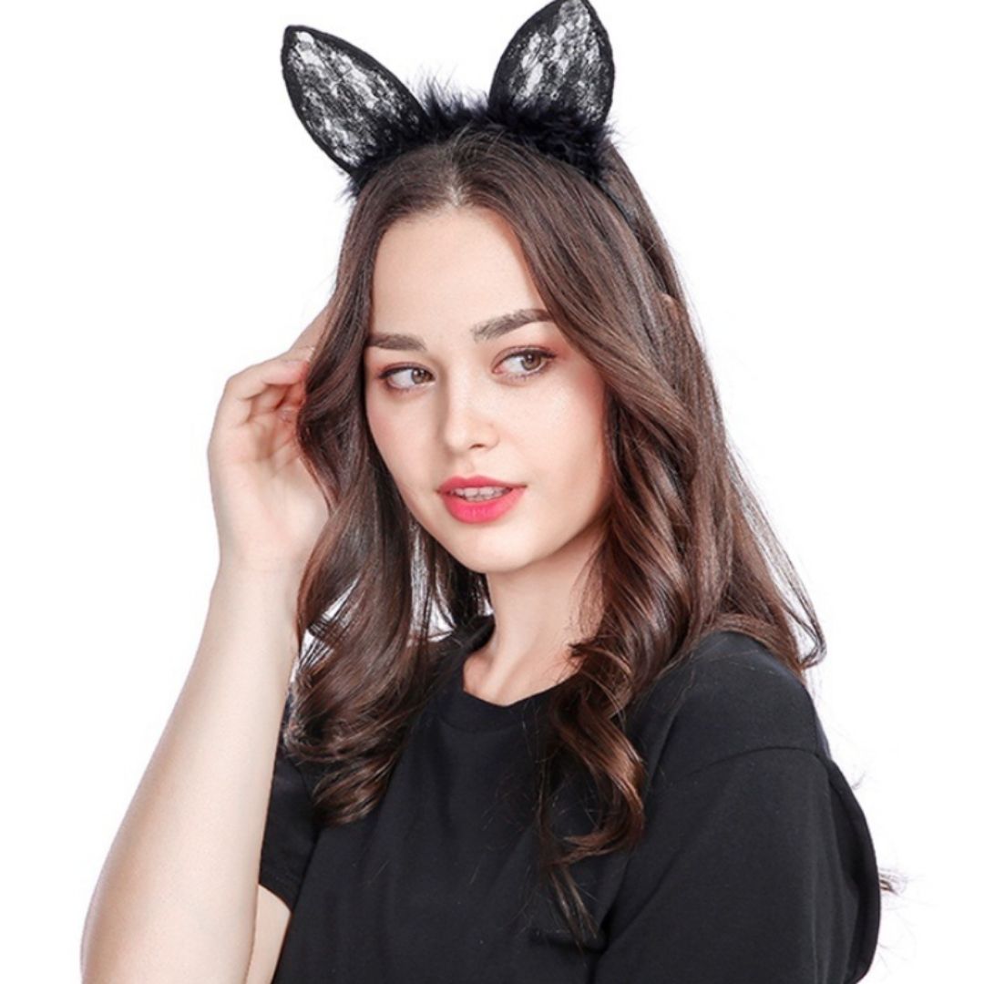 Cute Lace Cat Ears Fluffy Headband