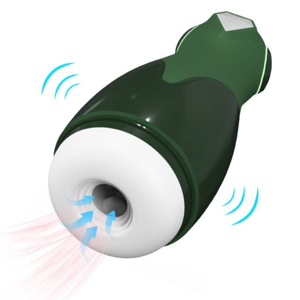 Green Male Masturbator Training Cup 5D Channel Vacuum Sucking