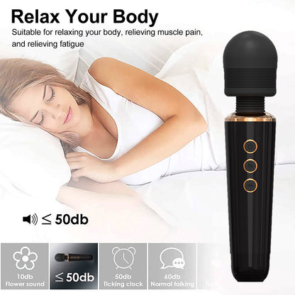 Multi Speed Handheld Silicone Massage Wand Vibrator