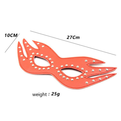 Fiery Design Faux Leather Comfortable Masquerade Mask With Elastic Band
