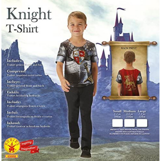 Roleplay Knight T-Shirt Book Week Children Boy Fancy Dress Costume