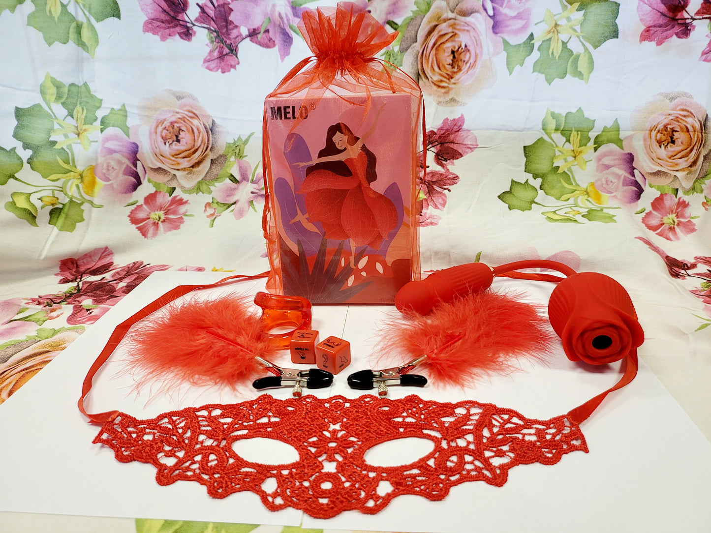 Valentines Sex Toy Flaming Rose Flower Bundle 5pcs Set