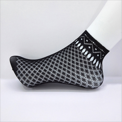 Women's Sexy Mesh Nylon Short Socks With Lace