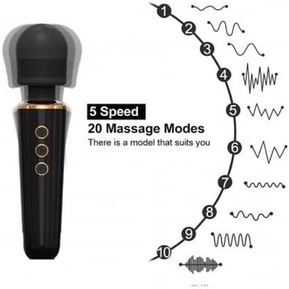 Multi Speed Handheld Silicone Massage Wand Vibrator