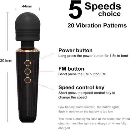 Multi Speed Handheld Silicone Massage Wand Vibrator