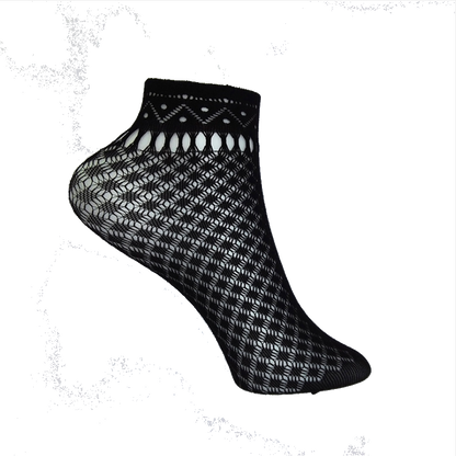 Women's Sexy Mesh Nylon Short Socks With Lace