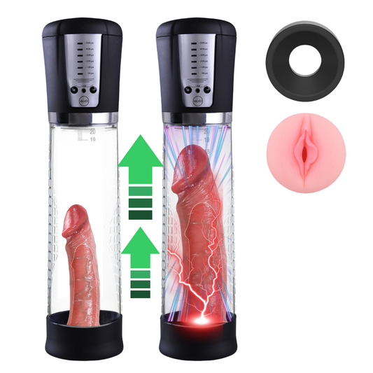 Rechargeable Male Wellness Pump with Silicone Sleeve & Lubricant | Electric Vacuum Trainer