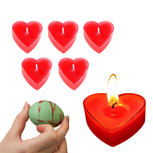 Red Heart Sensual Low Temperature Candle Set for Romantic Couples Play 5pcs