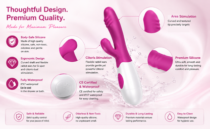 30 Modes Wave Rabbit Vibrator Black or Purple
