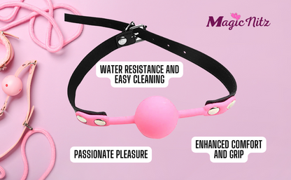 Bondage Faux Leather Silicone Ball Gag