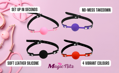 Bondage Faux Leather Silicone Ball Gag