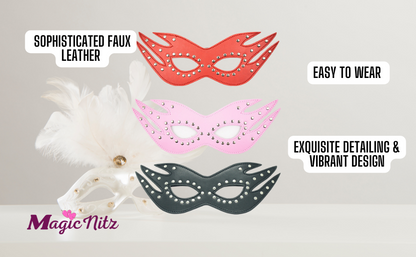 Fiery Design Faux Leather Comfortable Masquerade Mask With Elastic Band