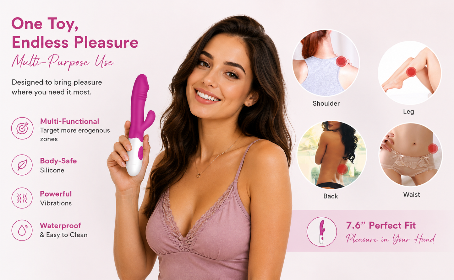 30 Modes Wave Rabbit Vibrator Black or Purple