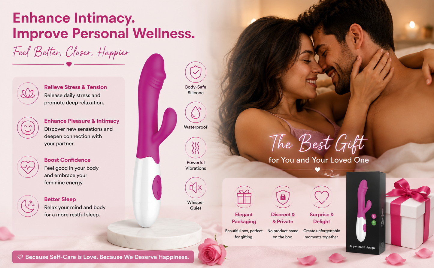 30 Modes Wave Rabbit Vibrator Black or Purple