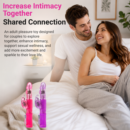 2 in 1 Up & Down Thrusting Dildo with 14 Modes Clitoral Bee Vibrator