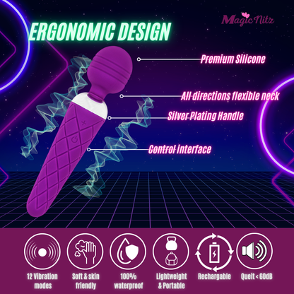 12 Modes Rechargeable Magic Wand Vibrator