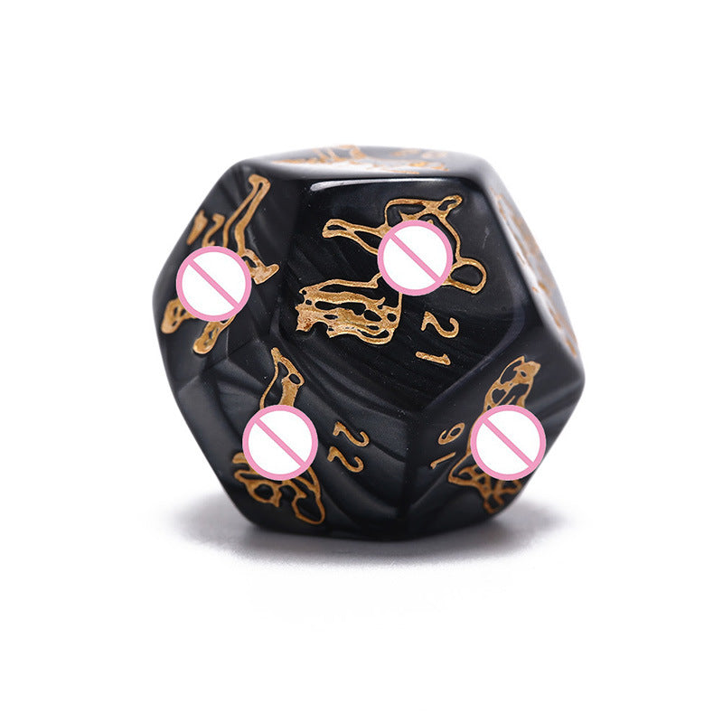 Set of 4 Kinky BDSM Dice Marble-effect