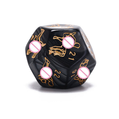 Set of 4 Kinky BDSM Dice Marble-effect