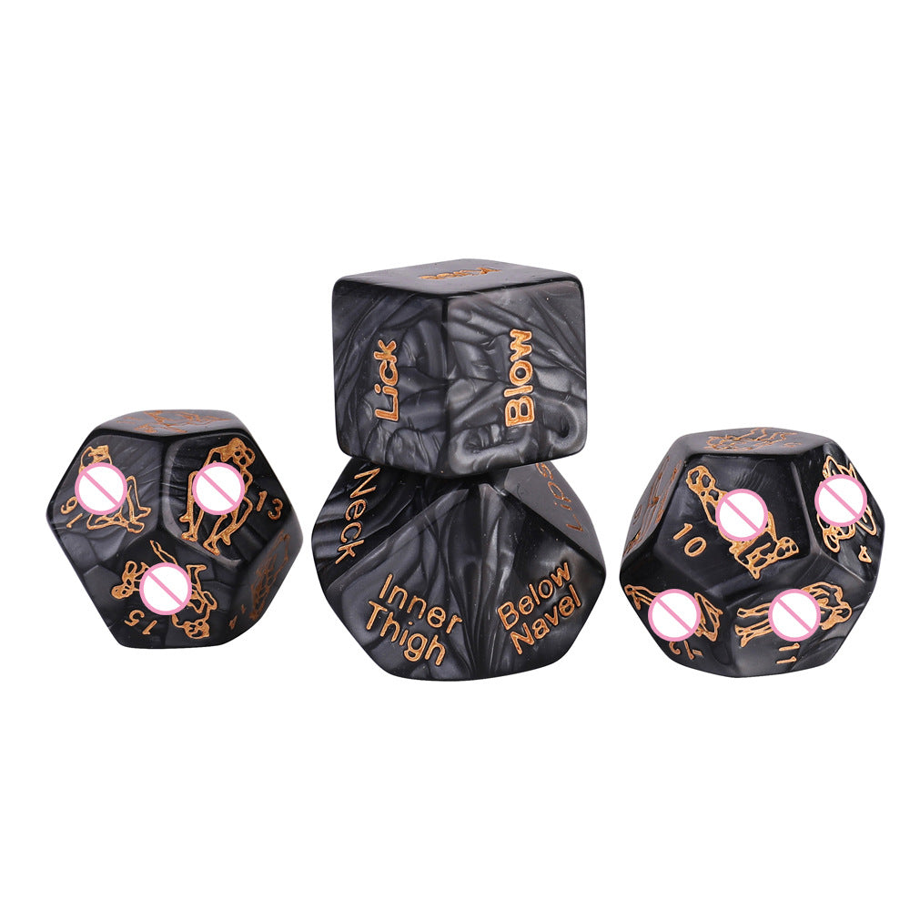 Set of 4 Kinky BDSM Dice Marble-effect
