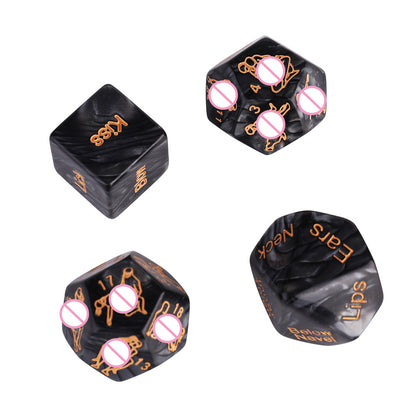 Set of 4 Kinky BDSM Dice Marble-effect