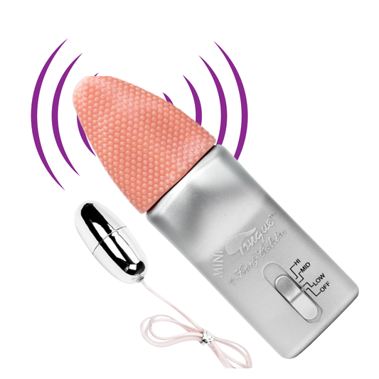 Vibrating Tongue Bullet Set 3 Speeds Real Feel Texture