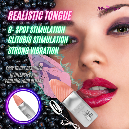 Vibrating Tongue Bullet Set 3 Speeds Real Feel Texture